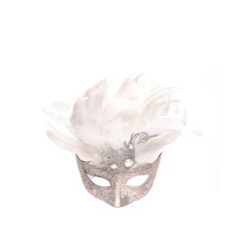 Farfallina Piume Metallo Silver/White